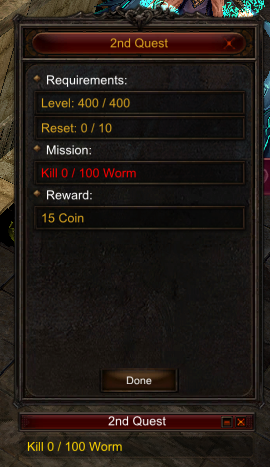 CHAOSMU Quest Reward Window