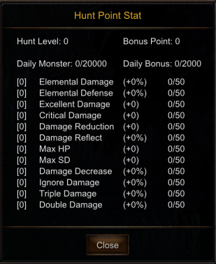 Hunt System Window