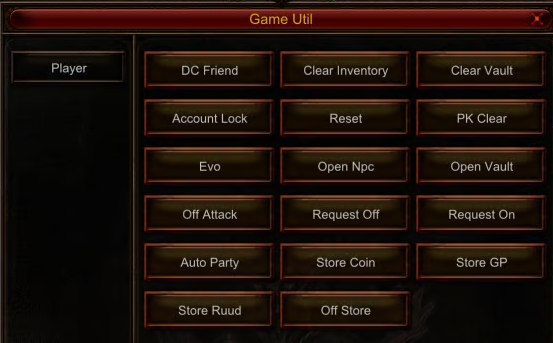FastMU GameUtils tools panel