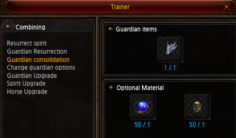 Mount level upgrade through the Trainer NPC
