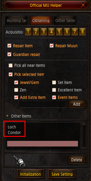 Loch and Condor Magic Drops used to fill a Magic Solution