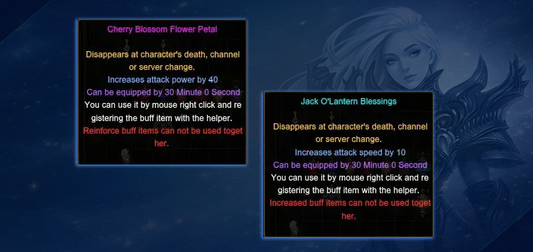 ADDED AND IMPROVED SHORT-TERM BUFF ITEMS