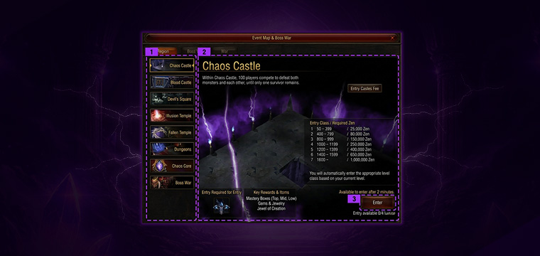 EVENT MAP & BOSS BATTLE INTEGRATED UI