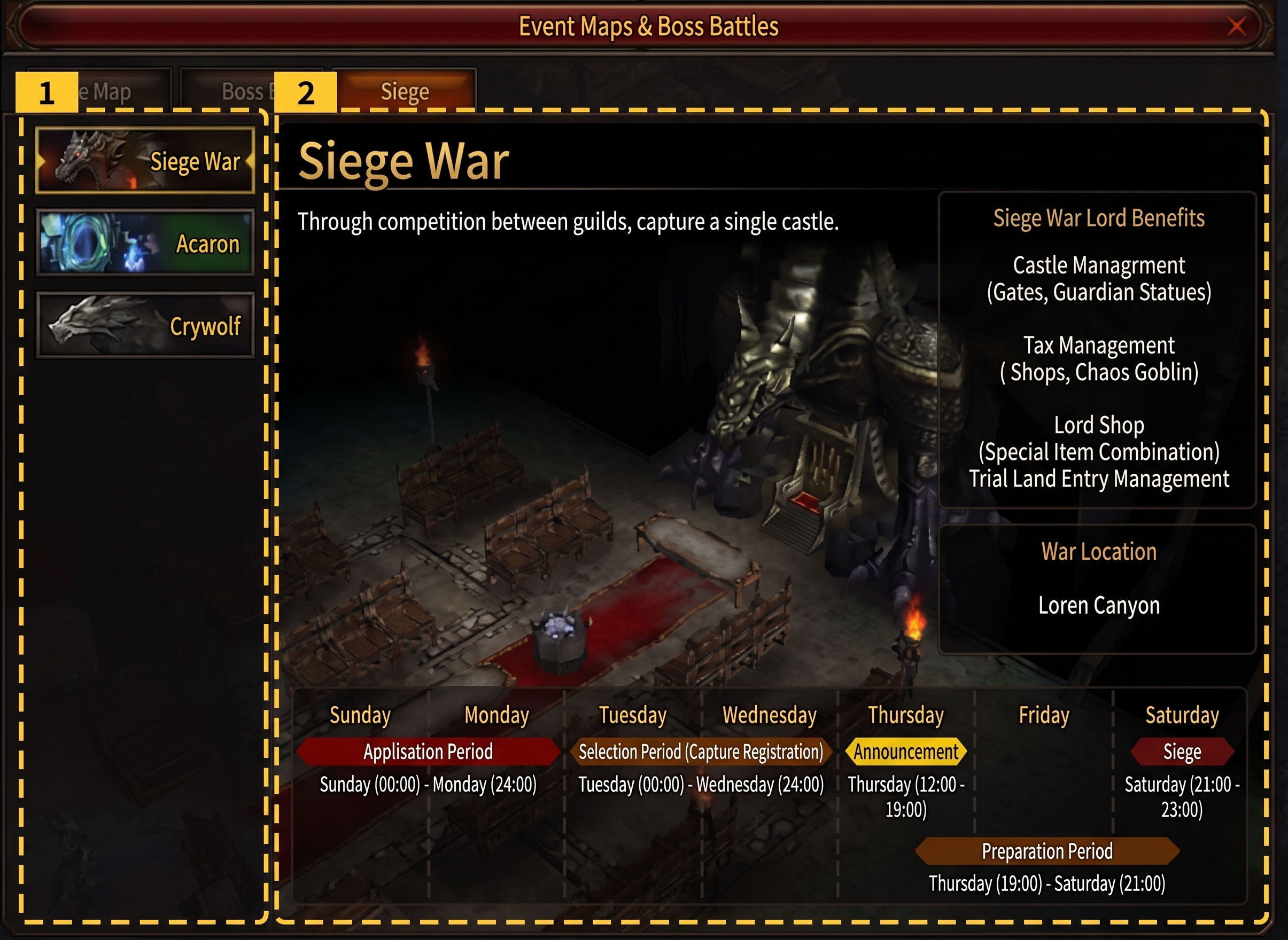 Competition integrated UI showing the content list and information screen