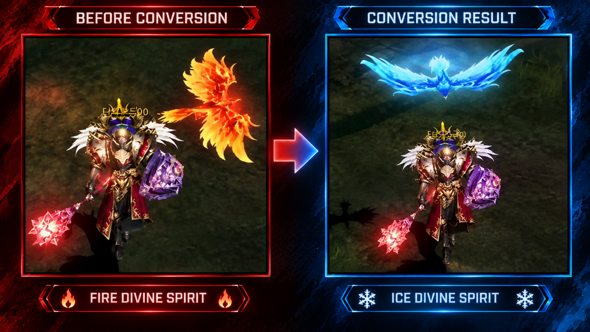 Fire Divine Spirit and Ice Divine Spirit accompanying the Dark Lord