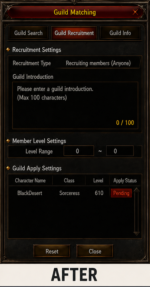 Recruitment UI Changes after