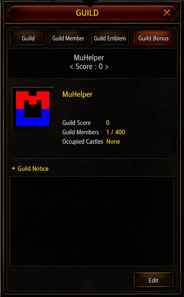 Guild Information Tab after